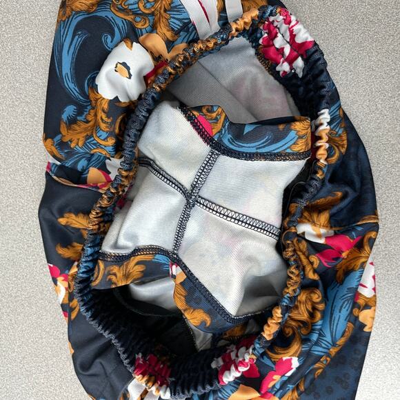 Adidas Her Studio London Floral Shorts XS Blue Multi Striped Run Workout Train - Picture 7 of 8